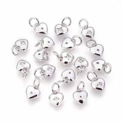 Brass Micro Pave Cubic Zirconia Charms