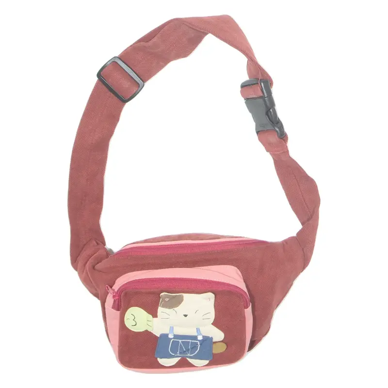 Womens Bum Bag Red Animal Print