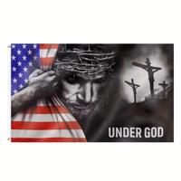 Under God Pattern Flag, American Flag with Grommets for Room Decor, Outdoor Decorative Flag for Home Party Festival, School S...