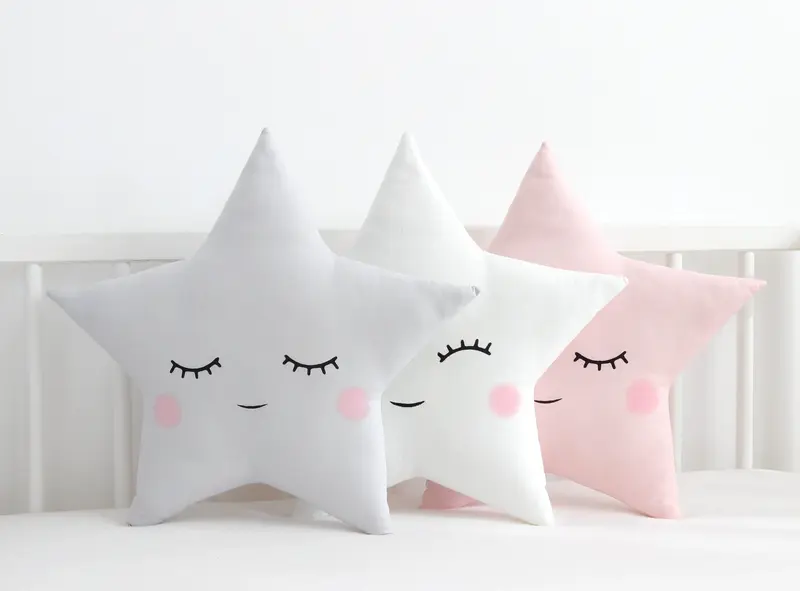 Star Pillow (7 colors) with Pink Cheeks