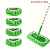 Wet & Dry Mop Cloth, 4 Counts Durable Microfiber Mop Pads, Easy To Clean Design, Microfiber Mop Heads, Household Cleaning Sup...