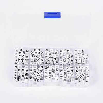 1 Box Acrylic Horizontal Hole Letter Beads