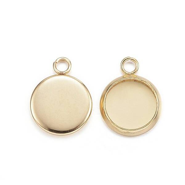 Ion Plating(IP) 304 Stainless Steel Pendant Cabochon Settings