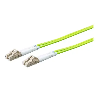 33548 Monoprice MM OM5 Fiber Optic Cable LC-LC UL 2mm 50/125 OFNR Duplex Green 7m