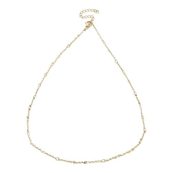 Ion Plating(IP) 304 Stainless Steel Wave Bar Link Chain Necklaces