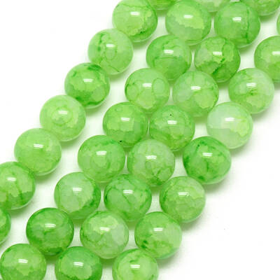 Baking Painted Crackle Glass Bead Strands