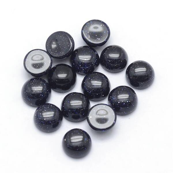 Synthetic Blue Goldstone Cabochons