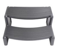 HECASA Spa Step Hot Tub 2-Step Universal Outdoor Indoor Step Stool Pool Ladder Plastic Slip Resistant Striped - Dark Gray Pat...