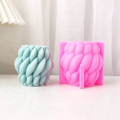 Twisted Barrel Candle Food Grade Silicone Molds