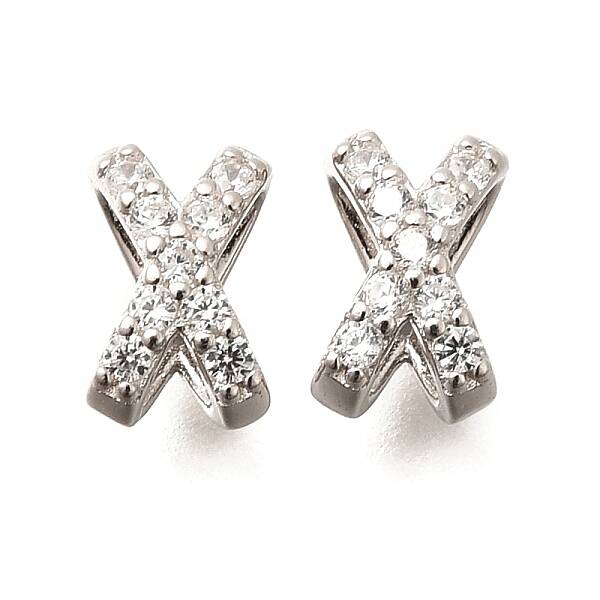 925 Sterling Silver Micro Pave Clear Cubic Zirconia Beads