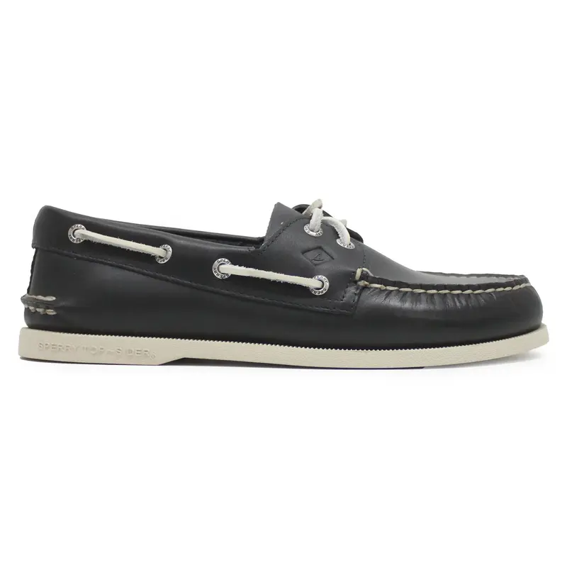 Sperry Authentic Original 2-Eye Full Grain Leather Men's Boat Shoes - Navy Marine - Size:US 12 Men