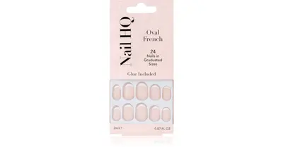 Nail HQ Oval French False Nails 24pcs