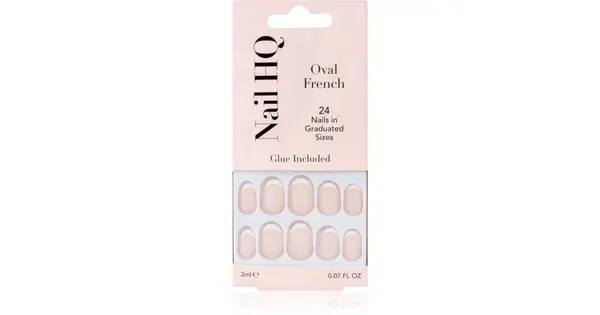 Nail HQ Oval French False Nails 24pcs