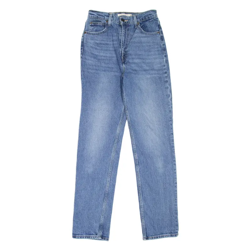 LEVI'S 70'S High BIG E Womens Jeans Blue Regular Straight Stone Wash W26 L31