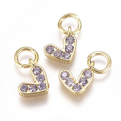 Brass Micro Pave Cubic Zirconia Charms