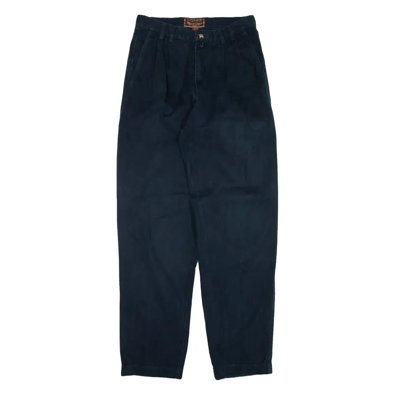 MARLBORO Trousers Blue Relaxed Tapered Mens W26 L32
