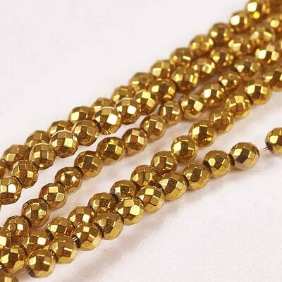 Electroplate Non-magnetic Synthetic Hematite Beads Strands