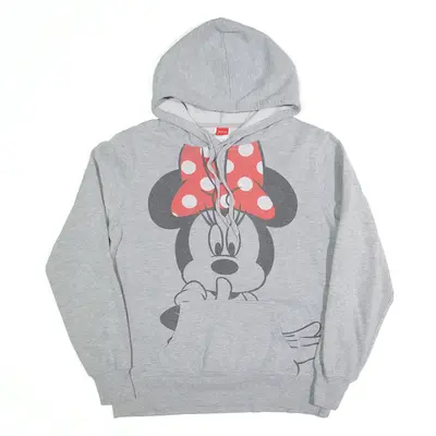 DISNEY Minnie Mouse Hoodie Grey Pullover Girls XL