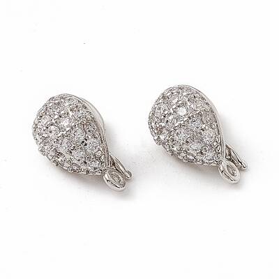 Brass Micro Pave Clear Cubic Zirconia Twister Clasps