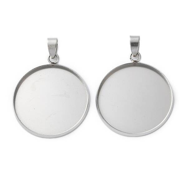 304 Stainless Steel Pendant Cabochon Settings