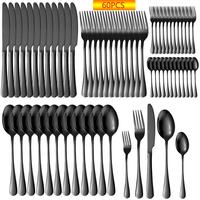 Stainless Steel Cutlery Set, 60pcs/set Including Fork & Knife & Spoon Set, Durable Dinnerware Service Set for Home Kitchen Di...