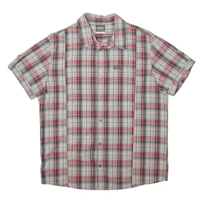 JACK WOLFSKIN Mens Shirt Grey Check L