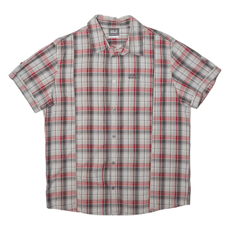 JACK WOLFSKIN Mens Shirt Grey Check L