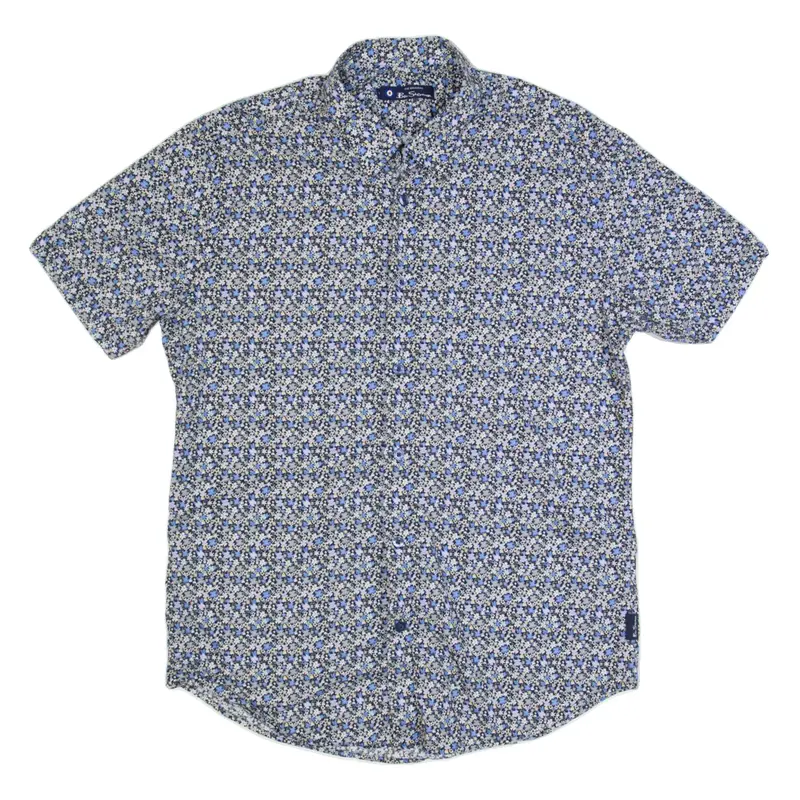 BEN SHERMAN Mens Shirt Blue Floral L