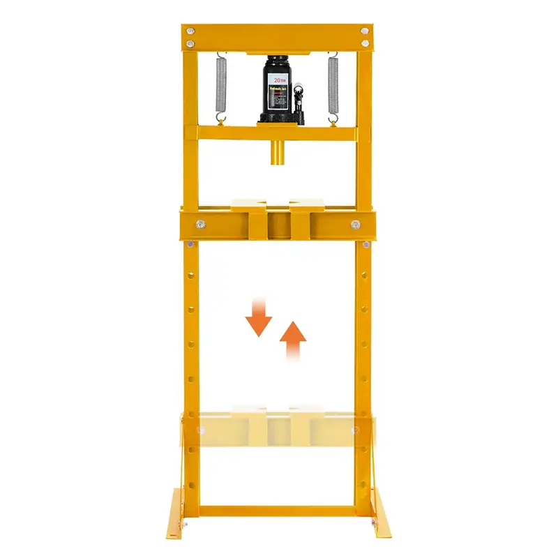Garvee 20 Ton Hydraulic Shop Press Heavy Duty H-Frame Floor Bearing Press with Steel Plates Adjustable Bed for Garage Metalwo...