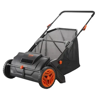 VEVOR Push Lawn Sweeper, 21-inch Leaf & Grass Collector, Strong Rubber Wheels & Heavy Duty Thickened Steel Durable to Use wit...