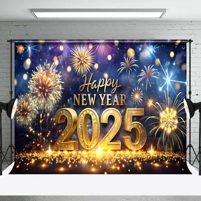 Dazzling Charming New Year Celebration Backdrop - Aperturee