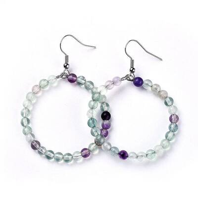 Natural Fluorite Dangle Earrings
