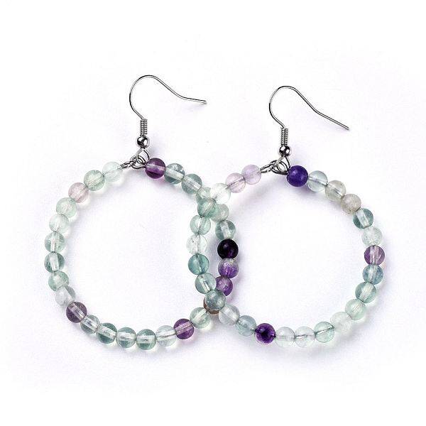 Natural Fluorite Dangle Earrings