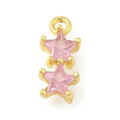 Rack Plating Brass Micro Pave Cubic Zirconia Charms