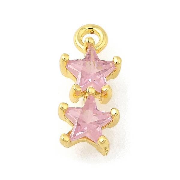 Rack Plating Brass Micro Pave Cubic Zirconia Charms