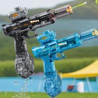 Electric Water Gun Toy, 3.7V/500mAh Large Capacity Water Gun with 3.7V/150mAh Silencer, Outdoor Water Toy for Parent-child In...
