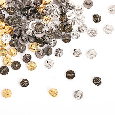 120Pcs 4 Colors Mini Alloy Shank Buttons