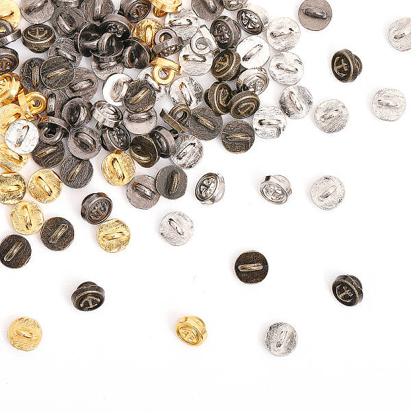 120Pcs 4 Colors Mini Alloy Shank Buttons