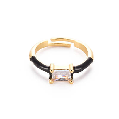 Brass Enamel Cuff Rings