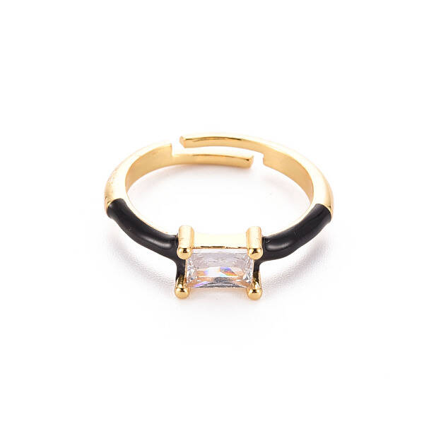 Brass Enamel Cuff Rings