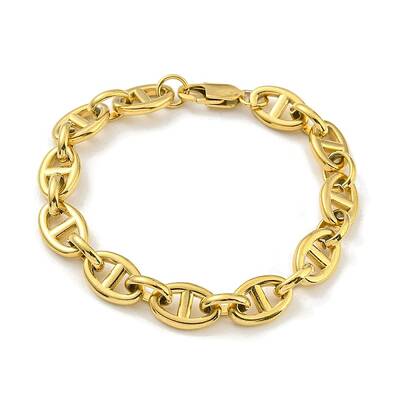 Ion Plating(IP) 304 Stainless Steel Oval Link Chain Bracelets