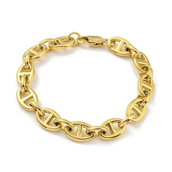 Ion Plating(IP) 304 Stainless Steel Oval Link Chain Bracelets
