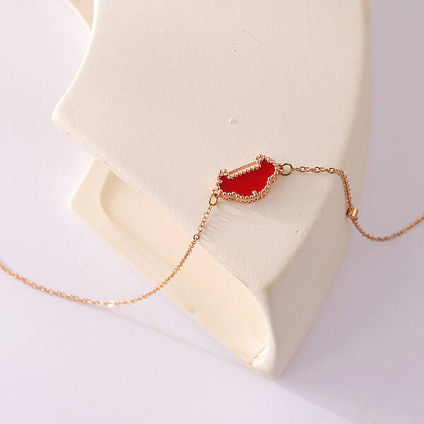 Red Acrylic & Mozambique Diamond Bear Pendant Necklaces