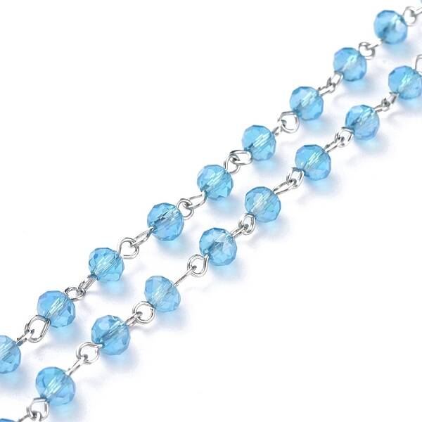 Handmade Electroplate Glass Beaded Chains