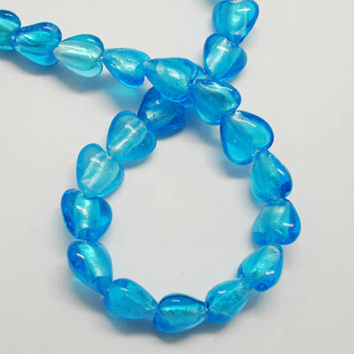 Handmade Silver Foil Glass Beads