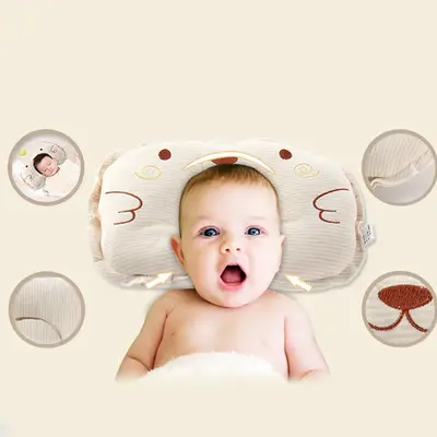 Newborn Baby Sleep Pillow – Anti-Roll Positioner, Flat Head Prevention Infant Nursing Pillow, Perfect for Newborns' Safe Sl...