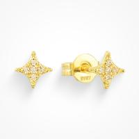 Evry Jewels Shooting Star Earrings for Women – Dainty clear stone studs for a timeless look – Perfect for stacking or wea...