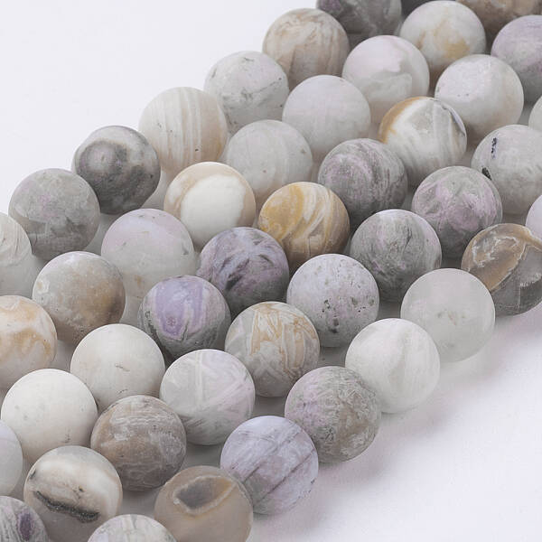 Natural Bamboo Leaf Agate Beads Strands