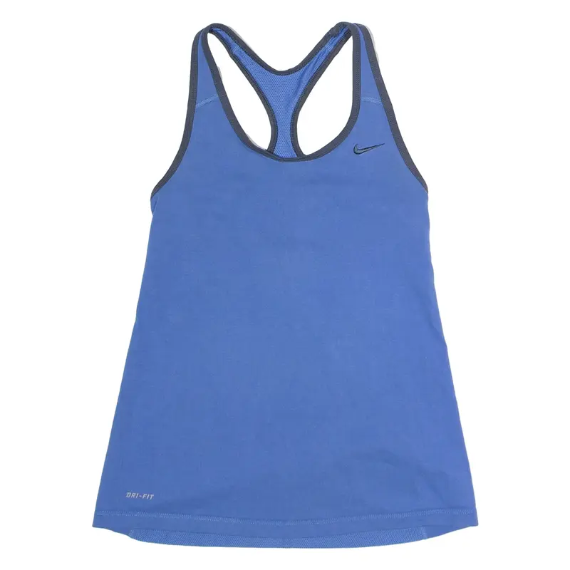 NIKE Womens Vest Blue Sleeveless Roll Neck XS