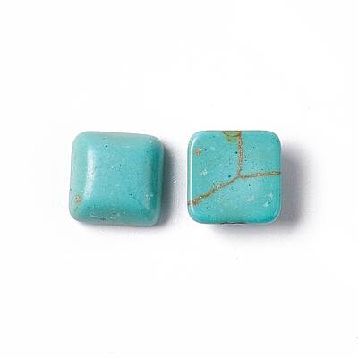 Craft Findings Dyed Synthetic Turquoise Gemstone Flat Back Cabochons